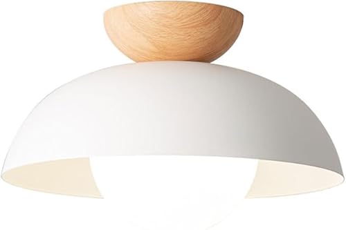 Lampadari da soffitto in stile nordico semplice, lampada a sospensione a forma di ciotola nera con paralume in metallo con motivo in legno creativo, lampada da soffitto semi-incasso, lampada a sospens