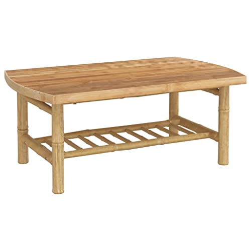 vidaXL Table Basse de Jardin 90x55x37 cm Bambou, Table de Jardin, Table de Patio, mobilier de Patio, Table d'extérieur, mobilier de Jardin