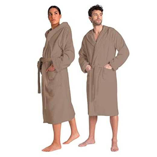 Peignoir homme éponge - Peignoir femme - Peignoir homme et Peignoir femme - 100 % coton - Peignoir éponge douche - Piscine - Voyage - Spa. Tailles fortes femmes - Homme - Taille S à 5XL., taupe, XXL