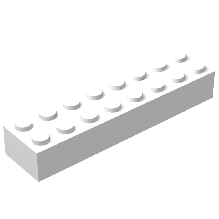 White 2x8 Bricks Bulk, 50 Piece Classic Building Bricks 2x8, Compatible with Lego Parts and Pieces(Color:White)