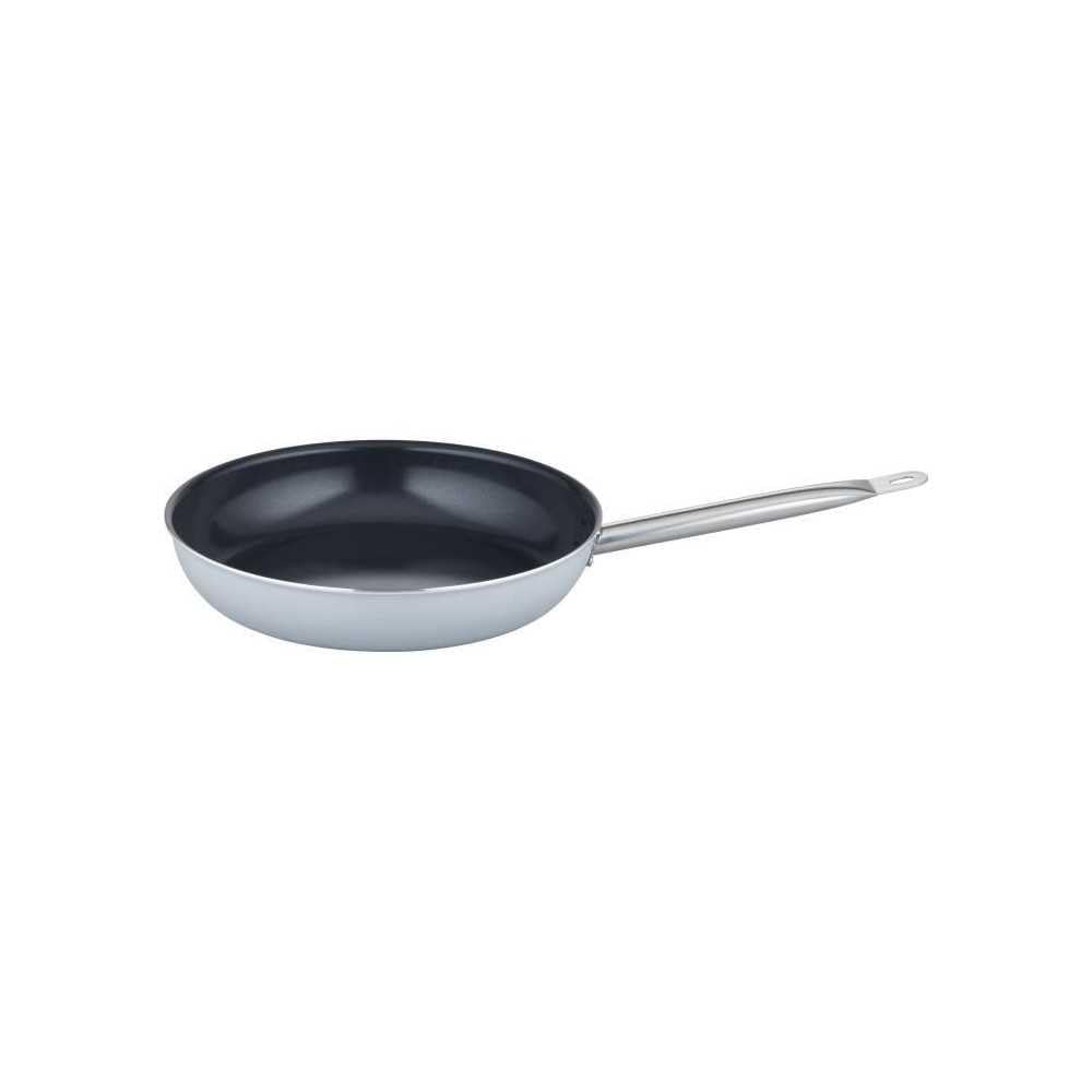 GSW Gastro Basic Poêle à crêpes en aluminium avec revêtement anti-​adhésif VITAFLON® QUARZIT anti-​rayures et économe en énergie avec induction 24 cm