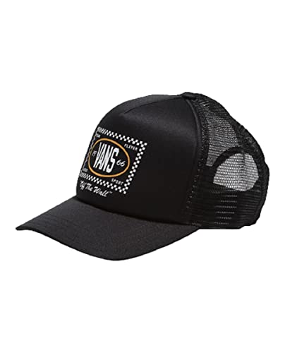 Vans Checkers Baseballkappe, gebogen, Schwarz, Schwarz , One size