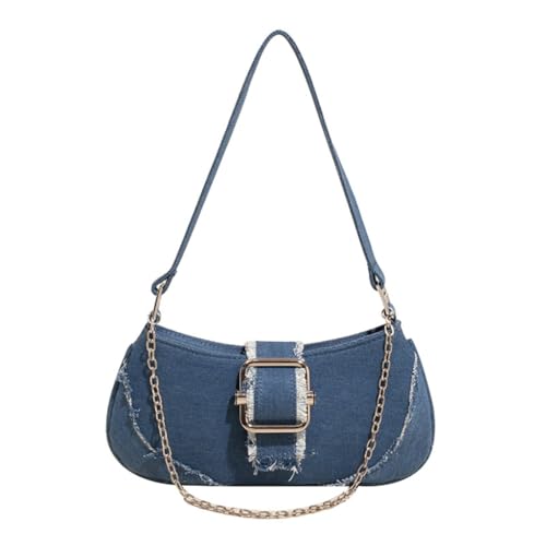 Sac à main compact en jean bleu foncé et son organiseur de sac intégré