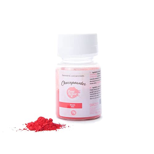 Past Kolor - Colorante en Polvo Chocopowder - Colorante Comestible para Chocolate - Ideal para Repostería, Decoración de Pasteles y Tartas - 10 G (ROJO)