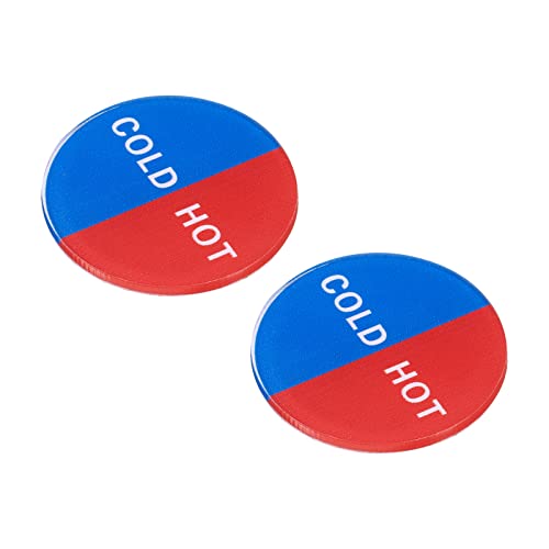 PATIKIL Self Stick Cold/Hot Water Label, 10 Pack Acrylic Round Sticker Signs for Faucets Sinks Multicolor