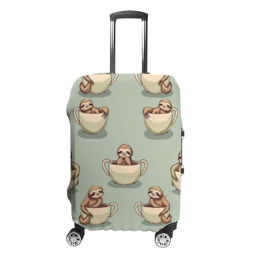 Cute Sloth Coffee Luggage Cover Suitcase Cover Protector Anti-scratch Travel Suitcase Wrap for Unisex XL