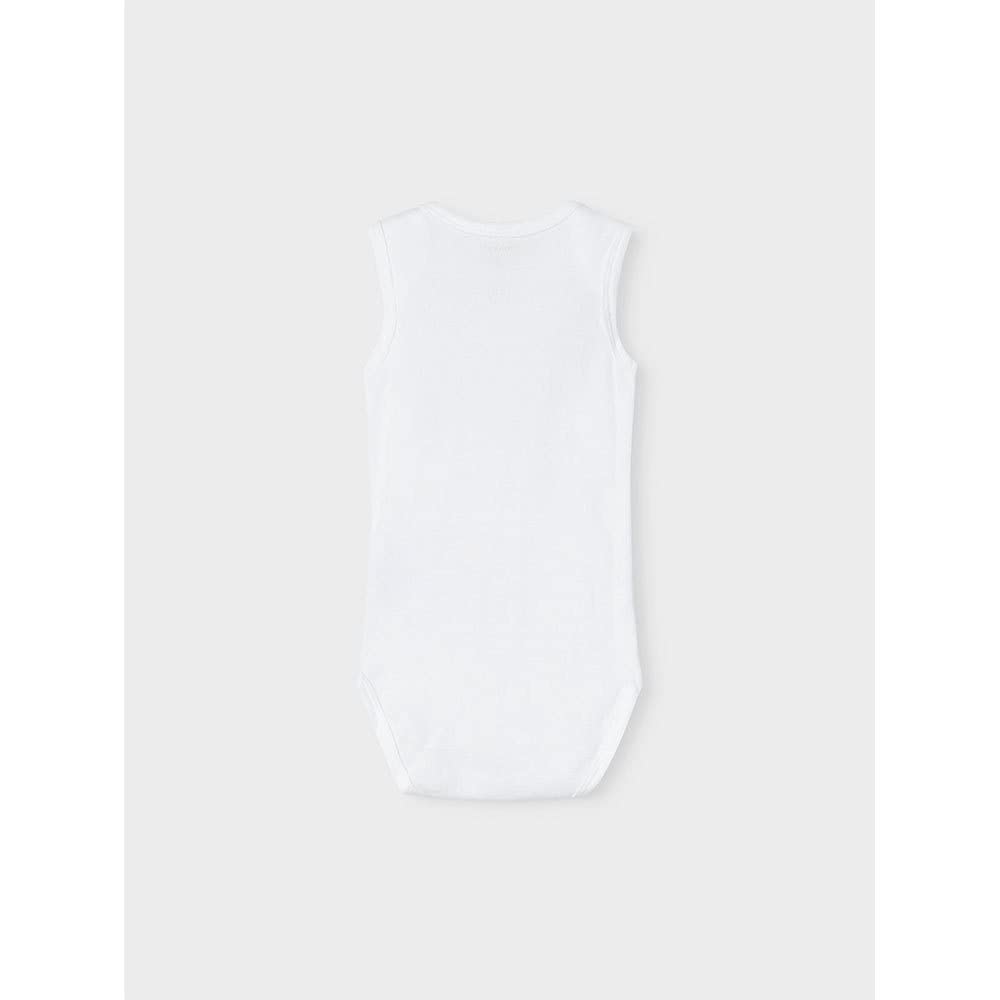 NAME IT Unisex Baby Nbnbody 3p Tank Solid White 3 Noos Schlafanzug
