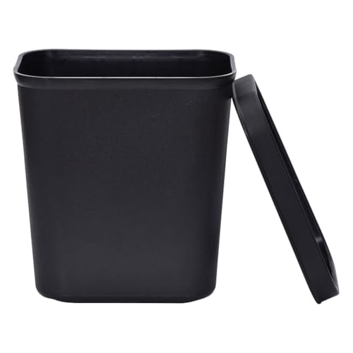 Caneca de basura pequeña rectangular negra 8L para baño y oficina