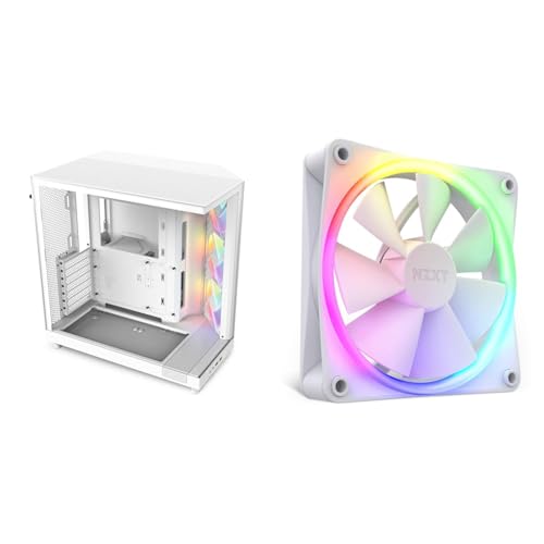 NZXT H6 Flow RGB Mid-Tower Airflow Case with 3 RGB Fans, Panorami...