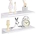 OROPY Baldas Flotantes Juego de 2, Estante de Pared de Madera Maciza Estante de Exhibición Colgante Decorativo para Dormitorio, Sala de Estar, Cocina, Baño (Blanco)