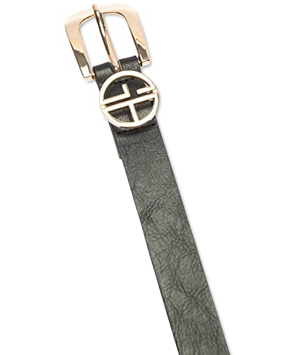 Giani Bernini Womens Designer Logo Keeper Belt Black Medium w 34" W:1"4