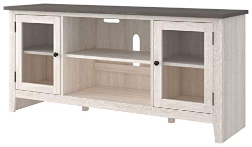 Signature Design By Ashley Dorrinson Farmhouse Tv Stand With Fireplace Option, Fits Tvs Up To 58", Whitewash #TOP5