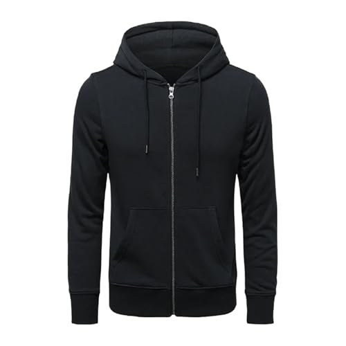 Zip Hoodies Men Retro Harajuku Solid color Jacket High Street Zip Up Hoodie Casual Loose Sweatshirt