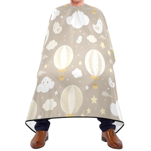 Kigai Cute Hot Air Balloon Hair Cutting Cape for Men & Women Waterproof Barber Cape Professional Hairdressing Salon Styling Apron with Adjustable Closure Snap