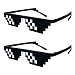 2 Pcs Thug Life Glasses Pixel Sunglasses for Party, Deal with it Glasses Bachelor Party Decor Funny Sunglasses Cool Meme Eyeglass for Photo Props, MLG Eyeglass for Men and Women Festival Rave Gear