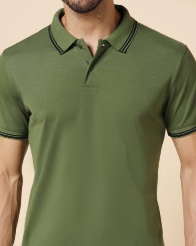 Image of INKKR Men's Solid Polo Neck Half Sleeve Stylish T-Shirt Combo
