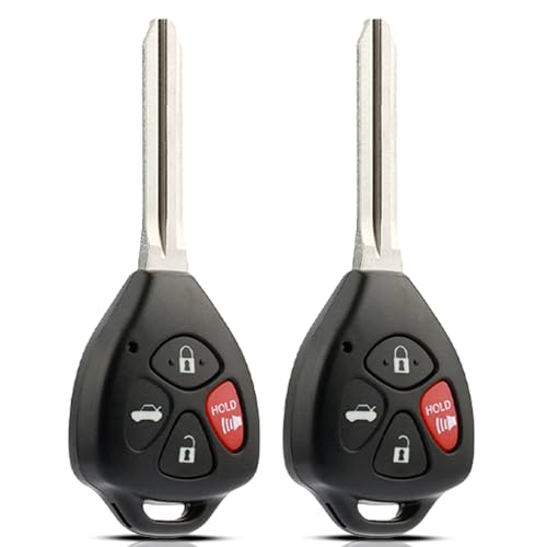 SUPALAND Key Fob Keyless Entry Fits for 2007 2008 2009 2010 2011 Toyota Camry / 2009 2010 Corolla Remote Control Head Key Replacement HYQ12BBY 89070-06232 4D67 H Chip 4 Buttons
