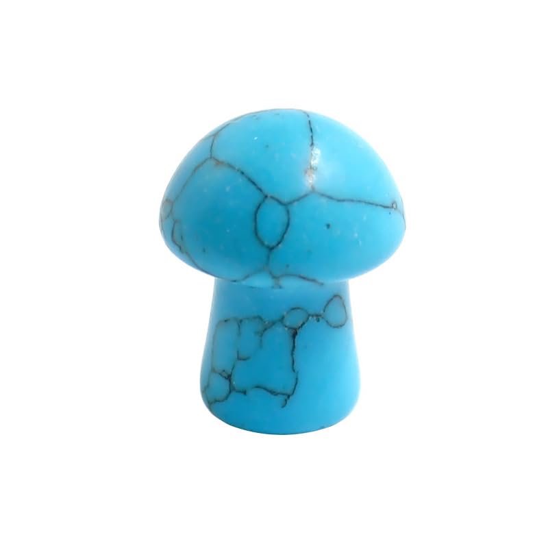 Namzi 10 Pieces of Blue Textured Natural Crystal Stone Mushroom Ornament mini 2 * 1.5cm Small Mushroom Crystal Stone Handicraft Desktop Ornament Decoration