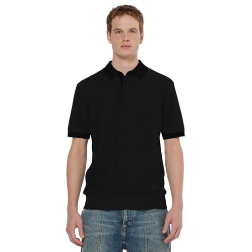 Scotch & Soda Polo tricoté pour Homme, Noir, S
