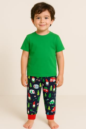 Image of EIO Unisex Cotton Pajama Pants for Boys & Girls Combo Pack | Kids & Baby Soft Sleepwear Pyjamas Combo Pack | Toddler Breathable Nightwear Bottoms