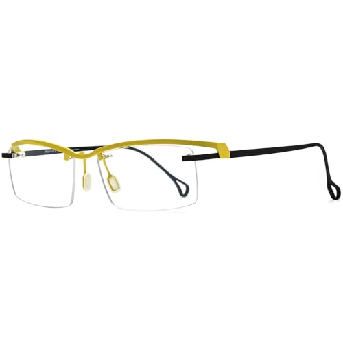 Image of FONEX Pure Titanium Glasses Frame Men Semi Rimless Square Eyeglasses Eyewear DTX416