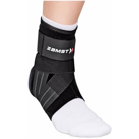 Zamst A1 Sports Ankle Brace with Adjustable Three Way Straps For Moderate (Grade II) Lateral Ankle Sprain-for Basketball, Volleyball, Football, Lacrose, Tennis, Pickleball-Black, Right Large Cover