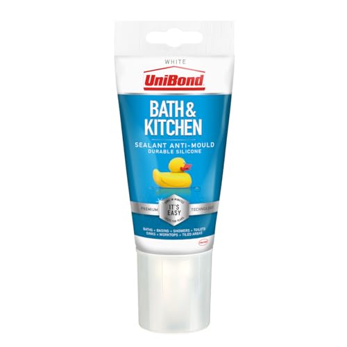 UniBond Anti-Mould Sealant (White), Silicone Sealant for Kitchen, Bathroom, and Other Tiled Areas, worktops and Sanitary Ware, Waterproof and Mould-Resistant, Long-Lasting with high Adhesion, 147g (B01G5281D4) Amazon Price History, Amazon Price Tracker