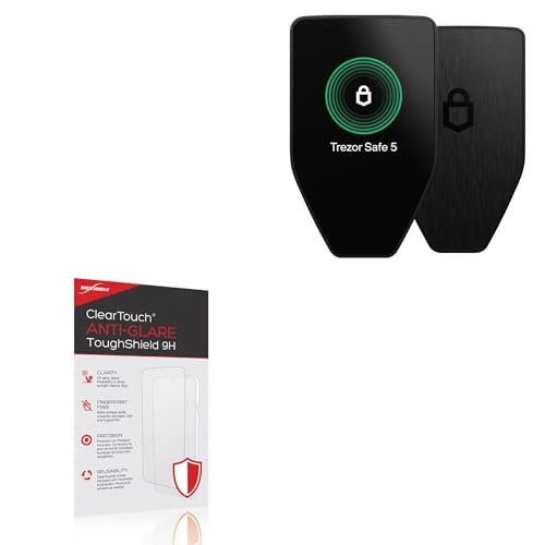 BoxWave Screen Protector Compatible with Trezor Safe 5 - ClearTouch Anti-Glare ToughShield 9H (2-Pack), Anti-Glare 9H Tough Flexible Film Screen Protector