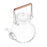 Ipetboom Hitzebeständiger Glas Teekessel Stovetop mit Kupfergriff für Zuhause Tragbarer Wasserkocher Einfacher Gebrauch und Reinigung für Tee und Kaffeegenuss
