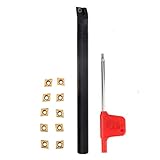 Ausla Drehen Werkzeughalter Schneidwerkzeug Metall 10 Stück CCMT060204HM YBC251 Einsätze mit Schraubenschlüssel Zum Drehen Kehren Gewinden