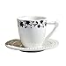 MGOR Wielokrotnego użytku Porcelanowe kubki do kawy i zestaw spodek, 4.73oz / 140 ml Nowoczesne popołudnie Cocktail Cups Nowość Kubek Kubki Ekspresowe Kubki z uchwytem Glassful Glasses Teacups Para Pu