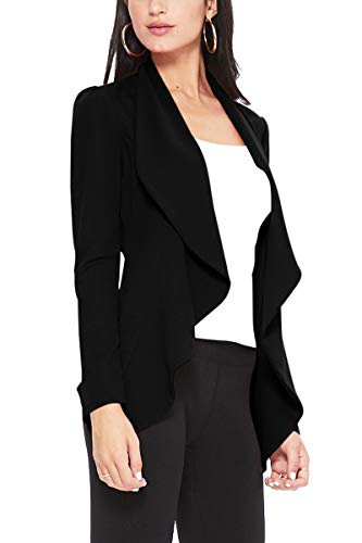 Women's Casual Long Sleeves Open Front Office Wear Solid Blazer Jacket S-3XL Made in USA2