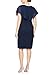 S.L. Fashions Women's Short Sleeve Sheath Night Out Dress Lace and Embellishment, Navy Popover, 10