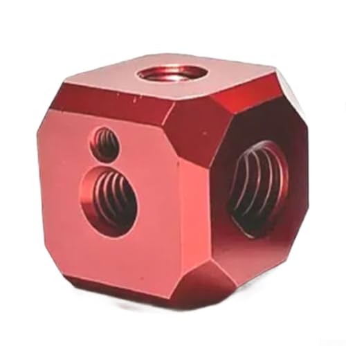 UrbanHui Adaptador de agujero de tornillo de trípode Multi Thread 1/4 y 3/8 para cámaras, trípodes, monopiés, aluminio, antitorsión para vlogging, transmisión en vivo, 1 pieza (rojo)