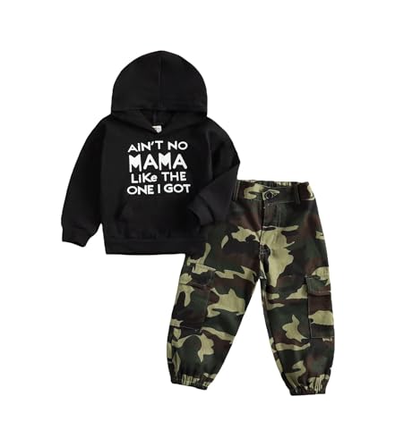 Fernvia Toddler Boys Clothes 2T 3T 4T 5T Fall Outfits Baby Hoodie Sweatshirt & Camouflage Pants Set Kids Winter Sweatsuit