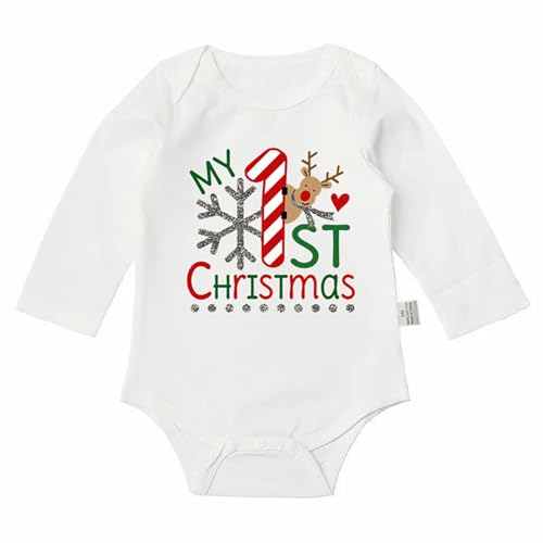 クリスマス コスプレ 赤ちゃん 衣装 ロンパース 長袖 サンタ トナカイ サンタクロース クリスマスツリー ベビー服 男の子 女の子 新生児 秋冬 出産祝い コスチューム 仮装 可愛い ルームウェア パジャマ 部屋着 撮影 記念写真(ホワイト,6M)