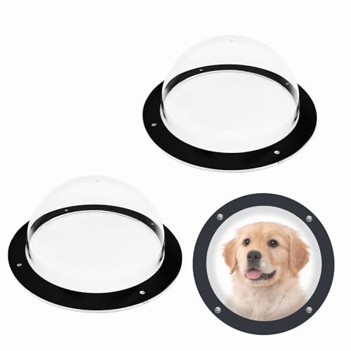 FMOACEN 2PCS Dog Fence Window Clear View Dome Pet Peek Window 12.4 Clear Pet Dome Playground Doggie Fence Window
