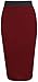 Produktbild Unbranded Damen Midi-Bleistiftrock, einfarbig, figurbetont, Stretch-Jersey, Bürorock, Größe 36-54 Gr. 34-36, wein