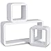 Produktbild WOLTU Wandregal Cube Regal 3er Set Würfelregal Hängeregal, weiß Quadratisch Schwebend Design 9210