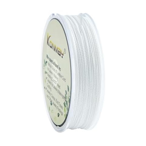 KONMAY 100 Yards 0.12mm Thin Micro-Fused Beading Thread, 24lb. Strength Tested Beading Line, Extra Strong String for Jewelry Making, Bead Weaving, Loom Work, Crafting Cover