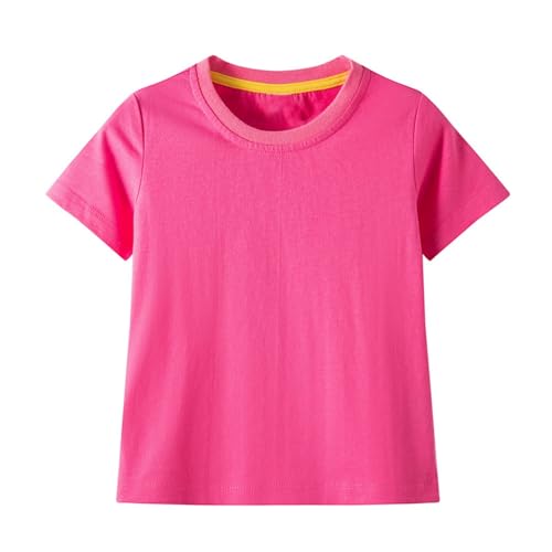 Baby Girls Toddler T-Shirt Solid Color Short Sleeve Summer Casual Tee Round Neck Soft Breathable Tops Kids Outfit