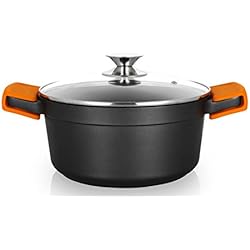 Cacerola Orbegozo Orbegozo CDH 3024 - Cacerola Honda Aluminio fundido, Antiadherente, 4,5 L, Tapa, Asas de Silicona
