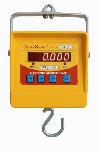 Image of Weighing Machine Hanging, Max: 100kg | For Gas Cylinder, Luggage, Bright LED Display, Included charger, Weight Machine for Luggage 50kg /100kg, Weighing Balance Stamped by Legal Metrology