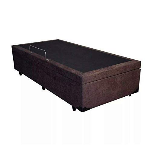 Base Baú p/Colchão Solteiro e-Shop Casa - Suede Marrom