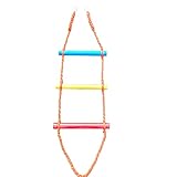 Strickleiter Kletterleiter FüR Kinder Outdoor Holzleiter mit 3/5/7 Prossen, Länge 1M/1.5M/2M belastbar bis 60kg KlettergerüSt Indoor Kletterturm Klettergerüst Zubehör(Size:Height 1m)