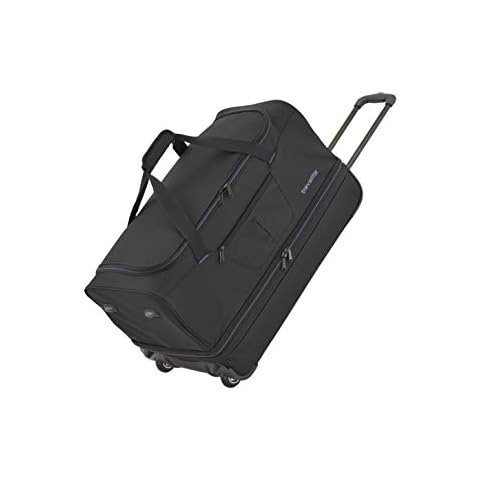 Travelite Basics Trolley Reisetasche auf Rollen 55cm, erweiterbar auf 64 Liter Volumen, in DREI Farben Travel Tote 55 Centimeters 51 Black (Schwarz/Blau) Cover