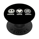 Photo Gallery peace love and vinyl simple basic giradischi grafica popsockets popgrip adesivo