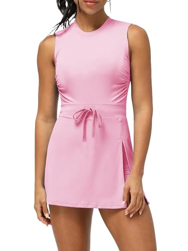 Robe de golf sans manches 2 en 1 avec short athlétique anti-transpiration