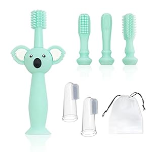 Cqqniu Cyan Silikon Baby Zahnbürsten Set KLYS