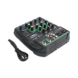 Scheda audio professionale per mixer DJ a 4 canali, con interfaccia USB BT, alimentazione 48 V, per microfoni a condensatore Live (verde)